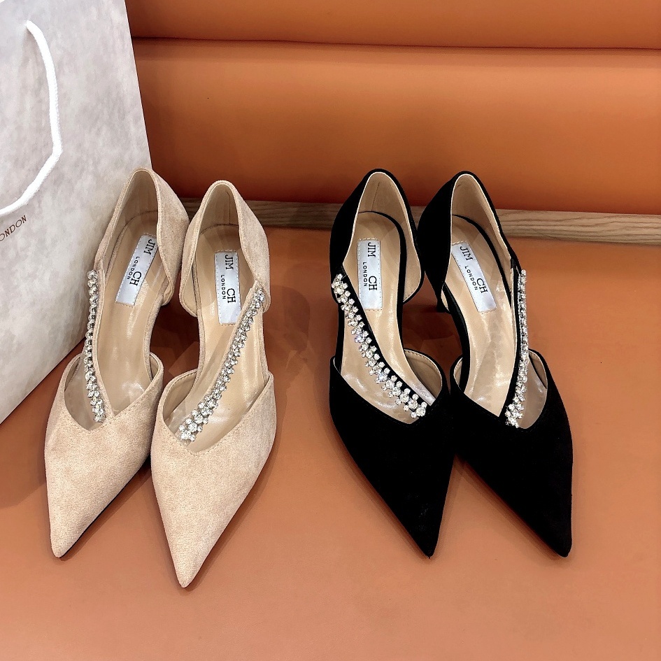 1 1 Designer dress shoes kitten heels jimmyshoes womens Fashion mary jane sandal Suede luxurys evening party High heeled Sexy Ballet flat shoe slipp
