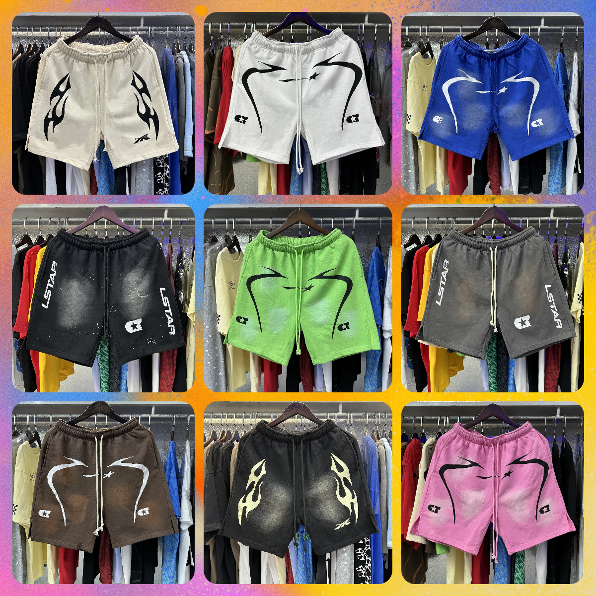 10A Designert Short With NFC scan Mens Sports Suit Womens Graphic helles Tee Pullover street trend Hip Hop Alphabet Print pants DYZXS W3