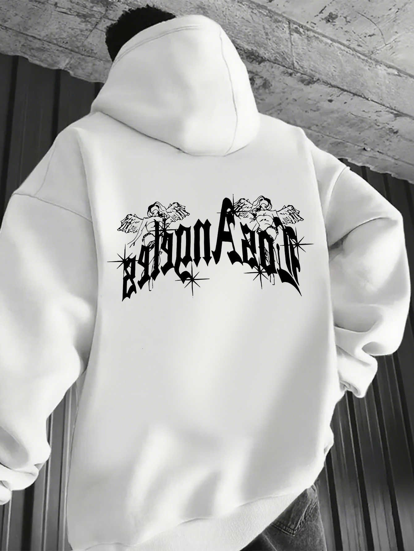 Style Men's Street Los Angeles Hooded Sweatshirt - Rap Sporty Casual Loose Hooded Sweatshirt for Street T-Shirts D260915
