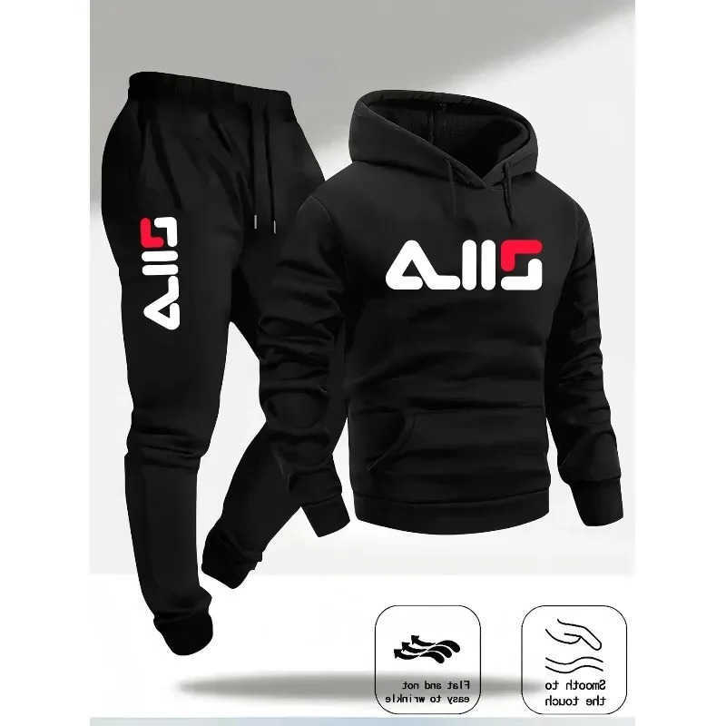 and Autumn men's casual 2026Spring suit hooded sweatshirt and sweatpants 2-in-1 comfortable suit suitable for both men and women D260915