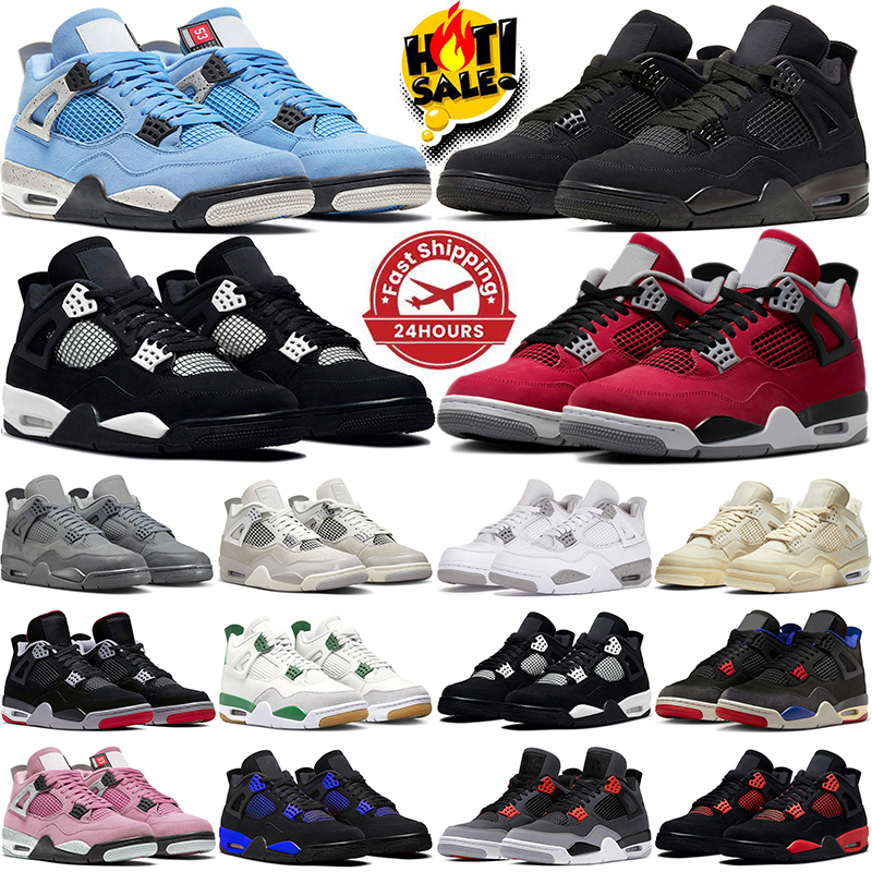 free shipping jordan4mens designer sneakers shoes 4 4s for mens Black Cat Blue Pink White Brick stylish outdoor Sports trainers shoes Breathable cha
