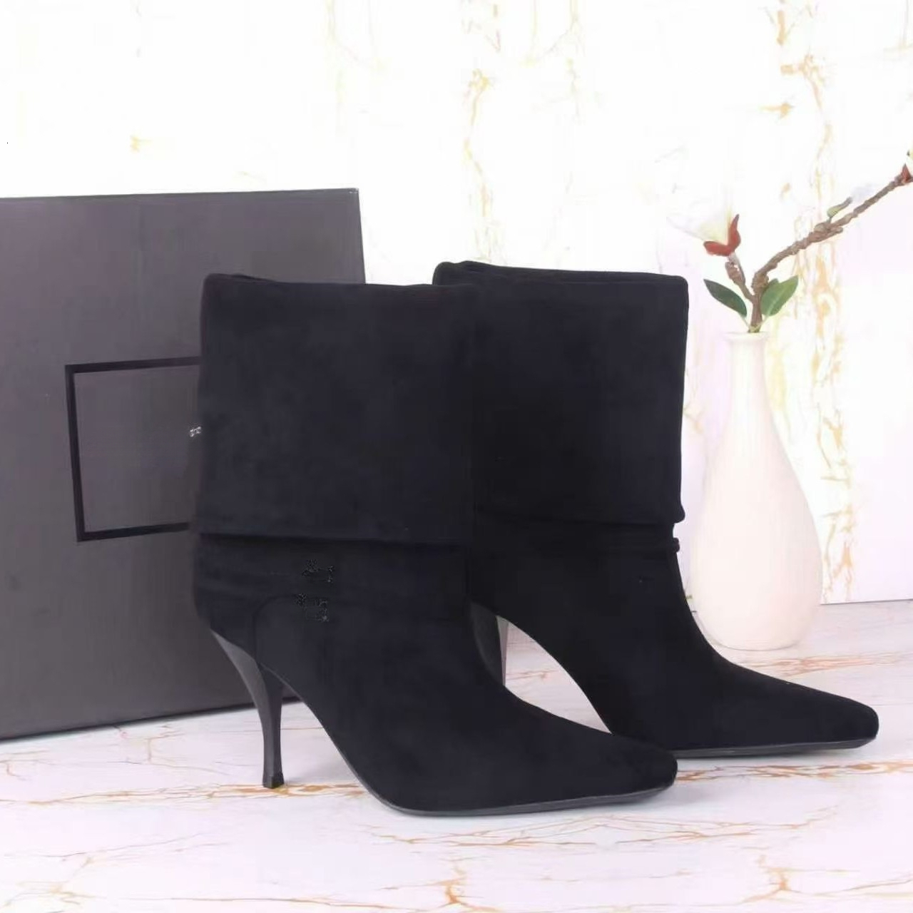 Y designer s new women s leather pointed high heels suede boots sizes women s shoes and boots