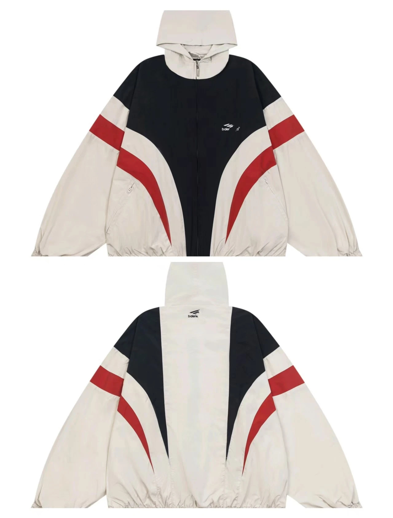 bal Oversized Letter Print Zipper Men's Women's Luxury Windbreaker Cool Stand Collar Jacket Designer Hip Hop Casual Autumn Winter Outdoor