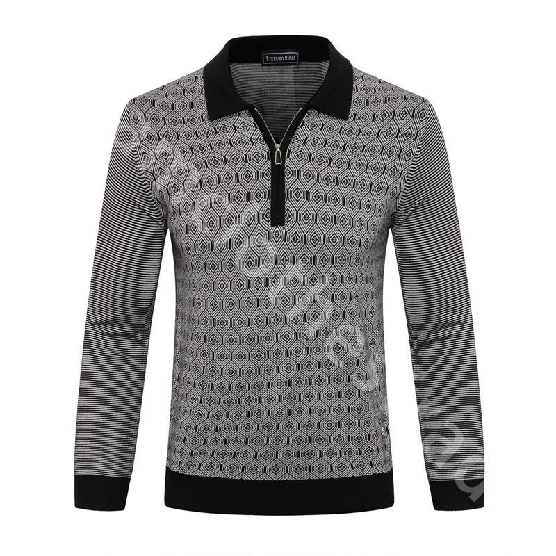 Quiet Luxury Sweaters Men Autumn and Winter Zipper Business Comfortable Lapel Long Sleeve Sweater Tops SR1289