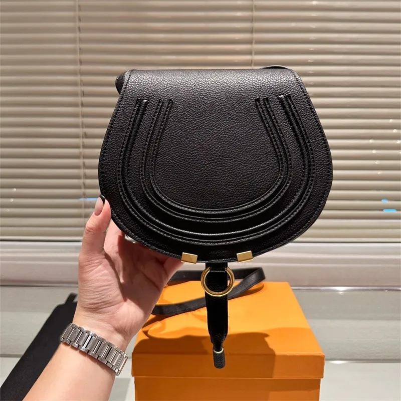 2026 Lady shoulder bag crossbody bag designer bag saddle seat retro mini crossbody women's bag leather letter style Various colors