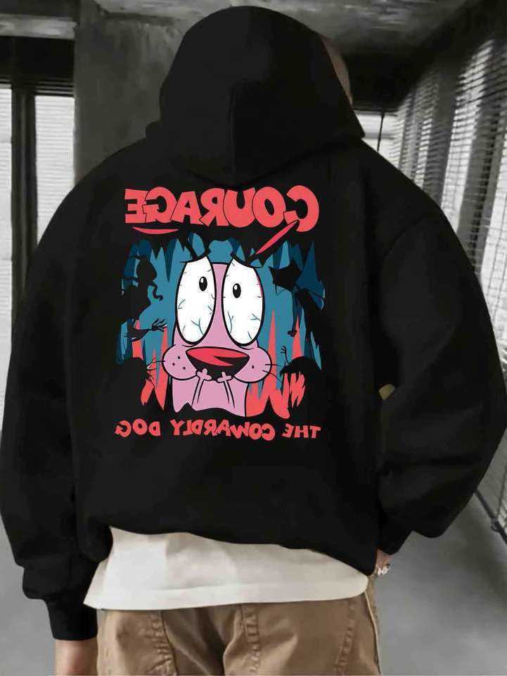 Graphic Courage The Cowardly Dog Print New in Hoodies Sweatshirts for Spring and Autumn Y2k Clothes Long sleeve Pullover D260915