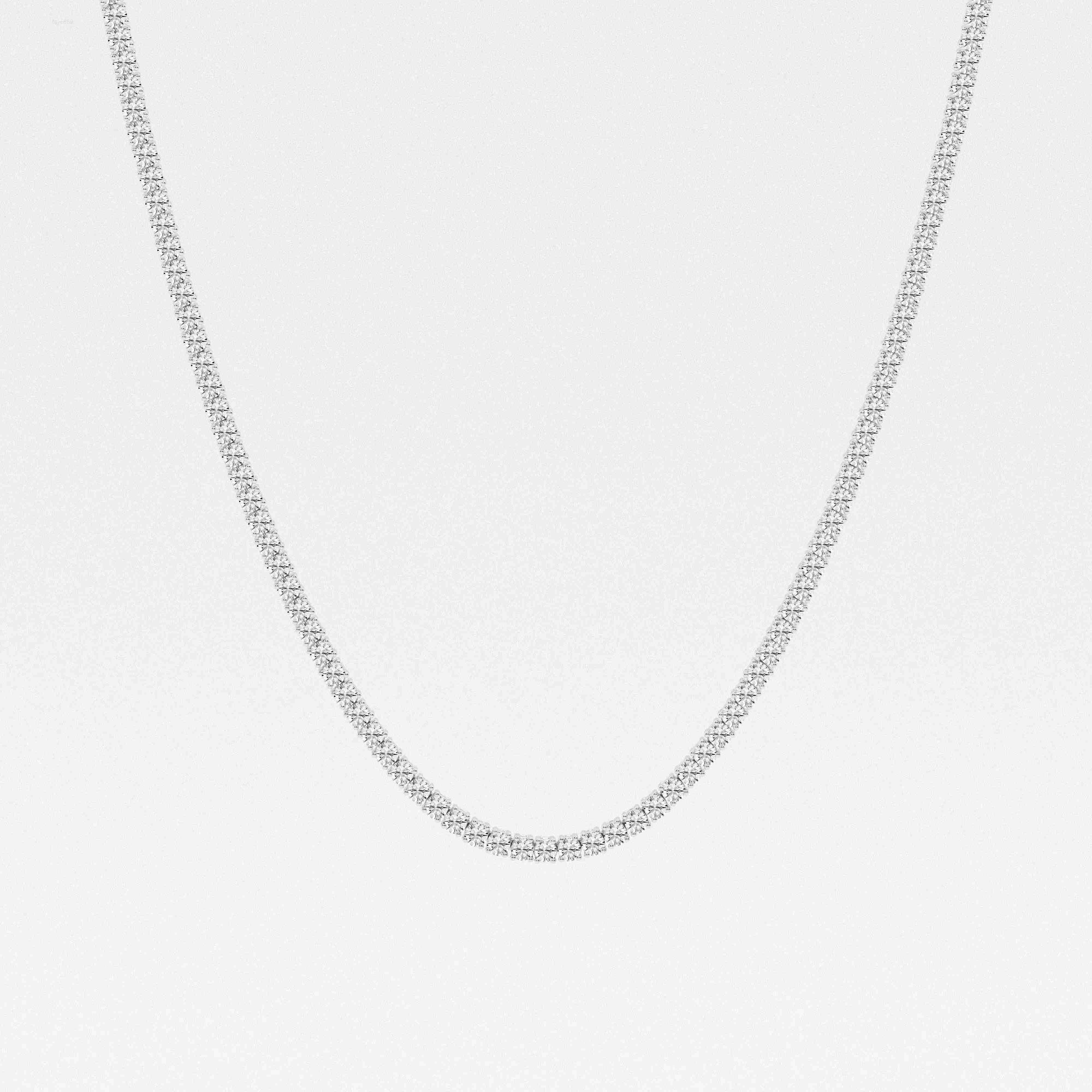 Round Cut Moissanite Diamond Tennis Necklace Fashionable Four Prong Sterling Silver Elegant And Stylish Accessory