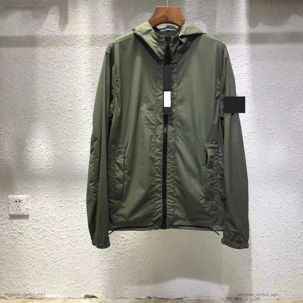 Stone Jacket Metallic Crinkled Nylon Stons Hooded Coat Multi Pocket Utility Windproof Waterproof Outdoor Casual Mens Top Hiking Daily Wear Shell Bff