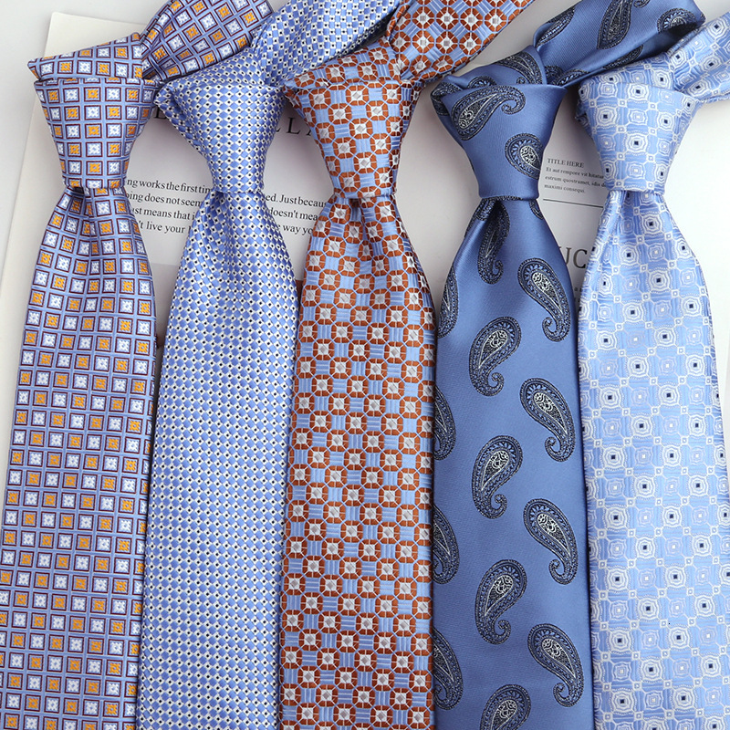 Designer Tie Blue Tie Men s High End Retro Style Business Fashion Tie Gentleman Versatile Shirt Suit Hand Tied Tie Fashionable and high-quality bow