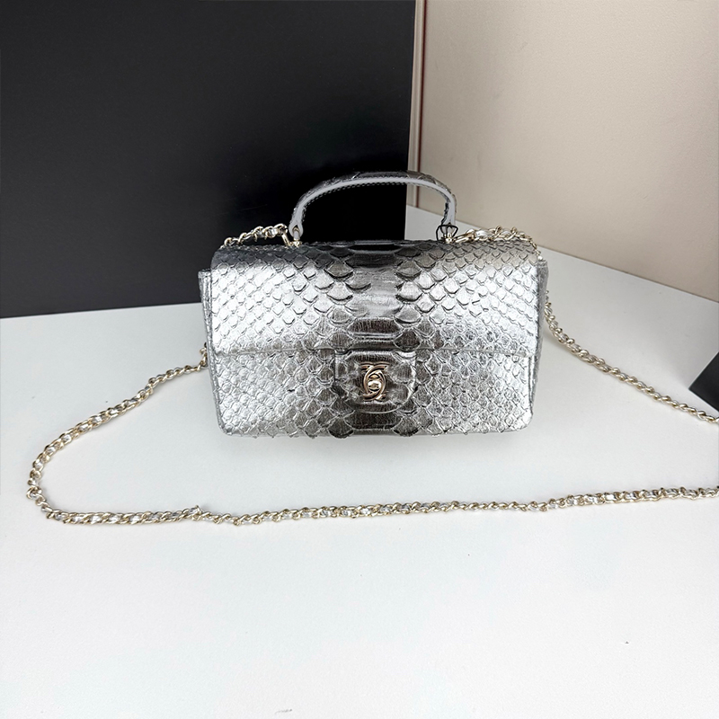 Sacs de créateurs Femmes Luxe Python Modèle Bourse Mini Top Poignée Sac À Main Brillant Serpent Texture Chaîne Bandoulière Sac À Bandoulière Pour