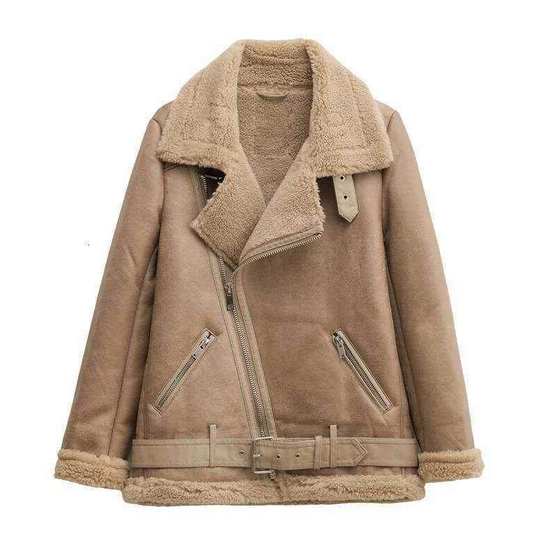 new ZVRI European and women's long standing collar double-sided jacket fur one thick warm coat S260915K94J