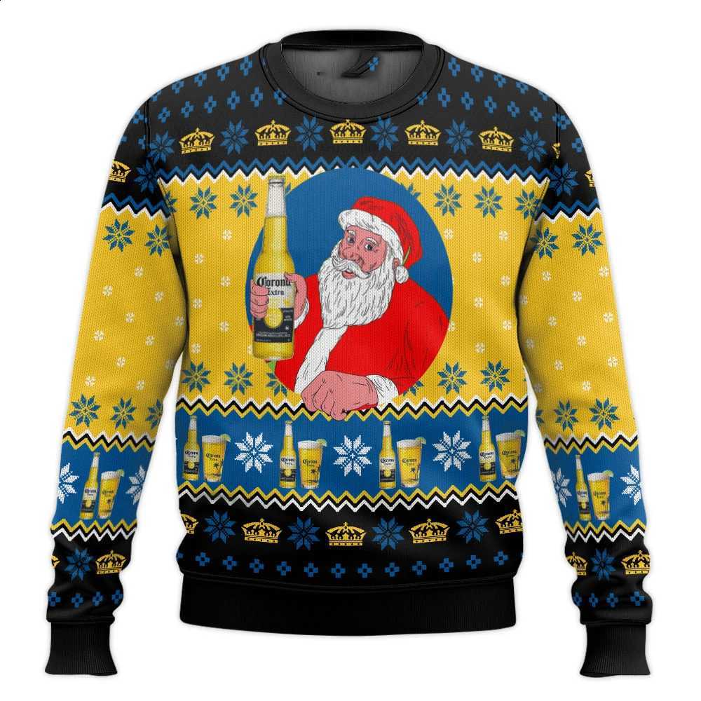 ugly Christmas beer hoodie Corona sweater Corona Christmas happy beer drinking Christmas gift men and women plus size fashionable sweater C260915