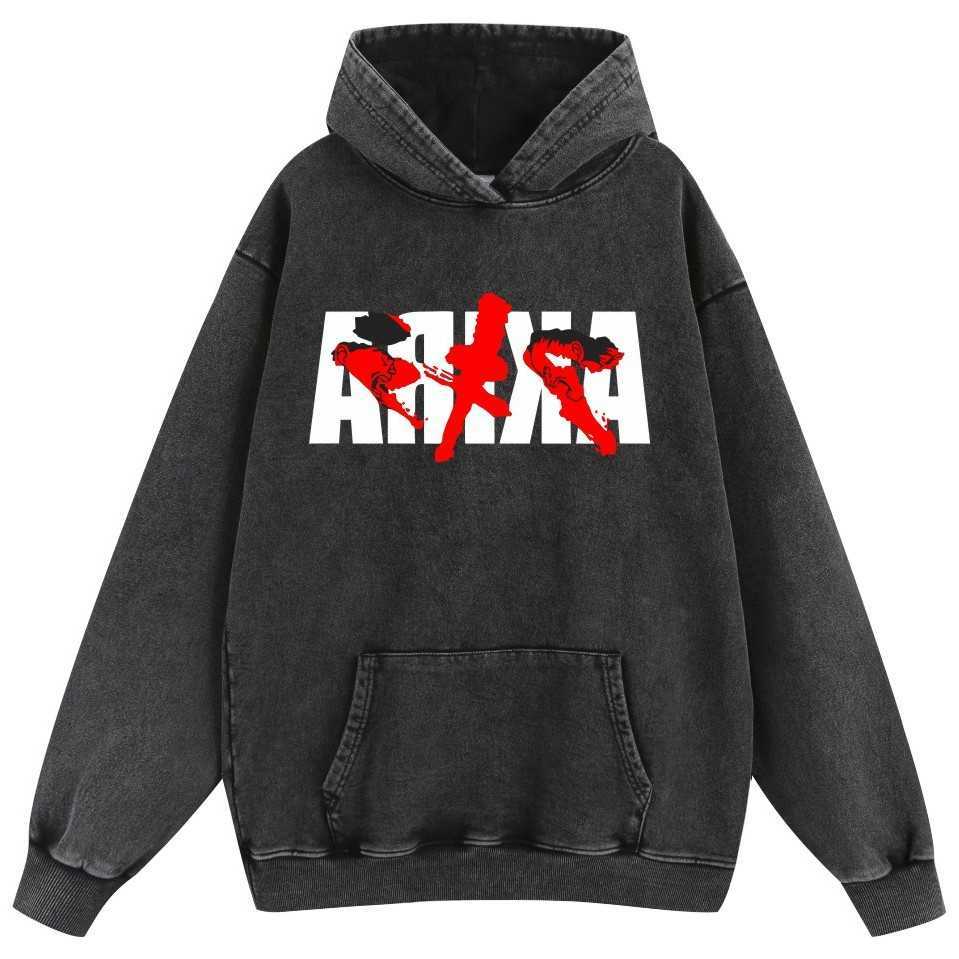 Autumn hot wash vintage 2025 do old cotton Akira hoodie men's and women's hoodies hoodie streetwear D260915