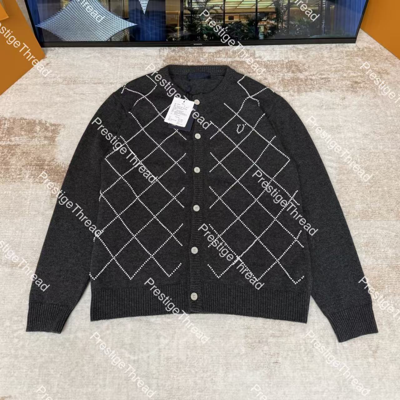 Grote maten kabelgebreid vest voor heren, 100% katoen, ademende lange mouwen, knoopsluiting aan de voorkant, vierkante hals, appliqué
