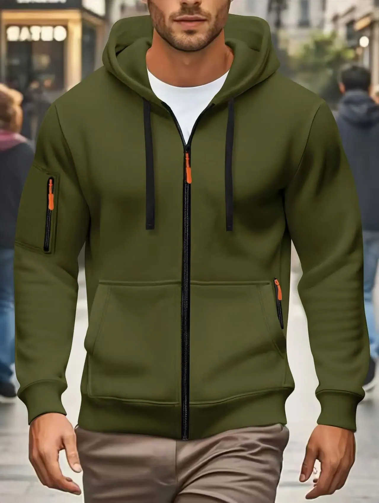 Winter and Men New Autumn Hoodies Long sleeve Sweatshirt Pocket Zipper Design Hooded Sweatshirt Men Sportswear Casual Jacket D260915