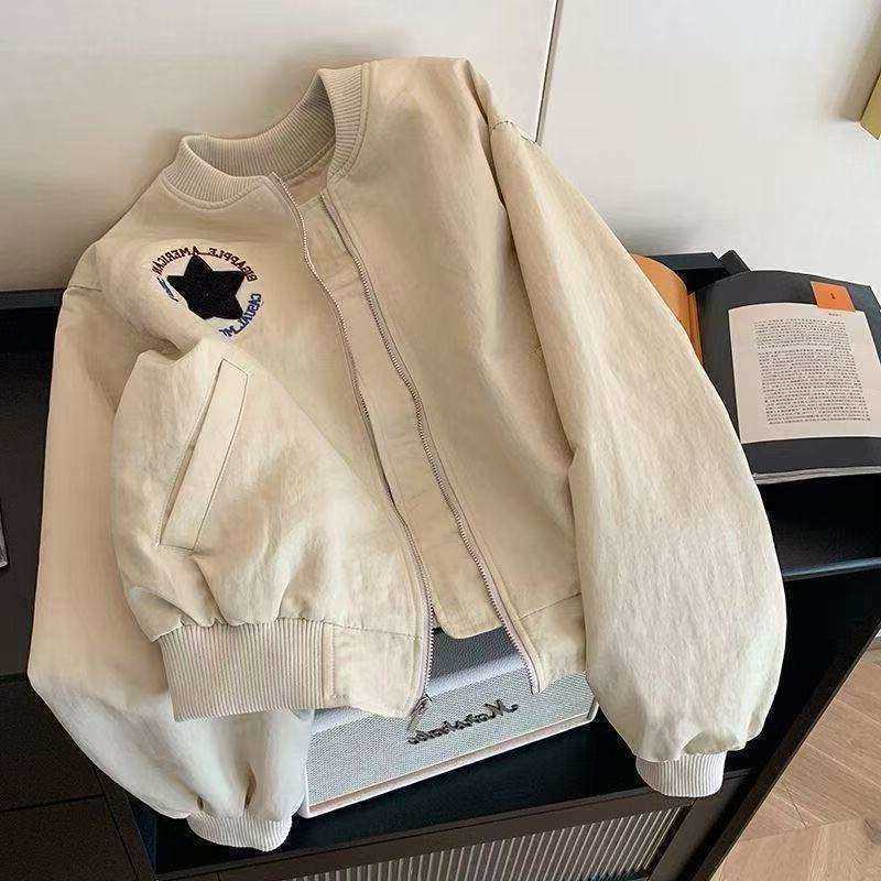 and Spring Autumn Baseball Uniform Embroidered Women's New Casual Loose Versatile Jacket Top jacket women's clothing S260915CM39