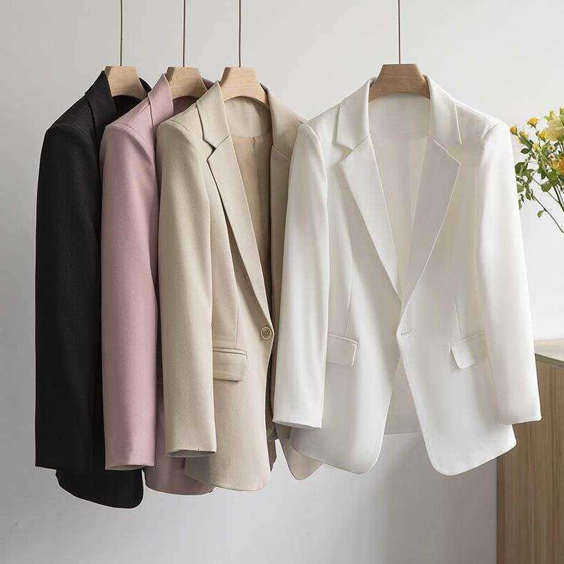 Beige New Women's Casual Small Plus Size 100kg Wearable Elegant Blazer Jacket S260915YG03