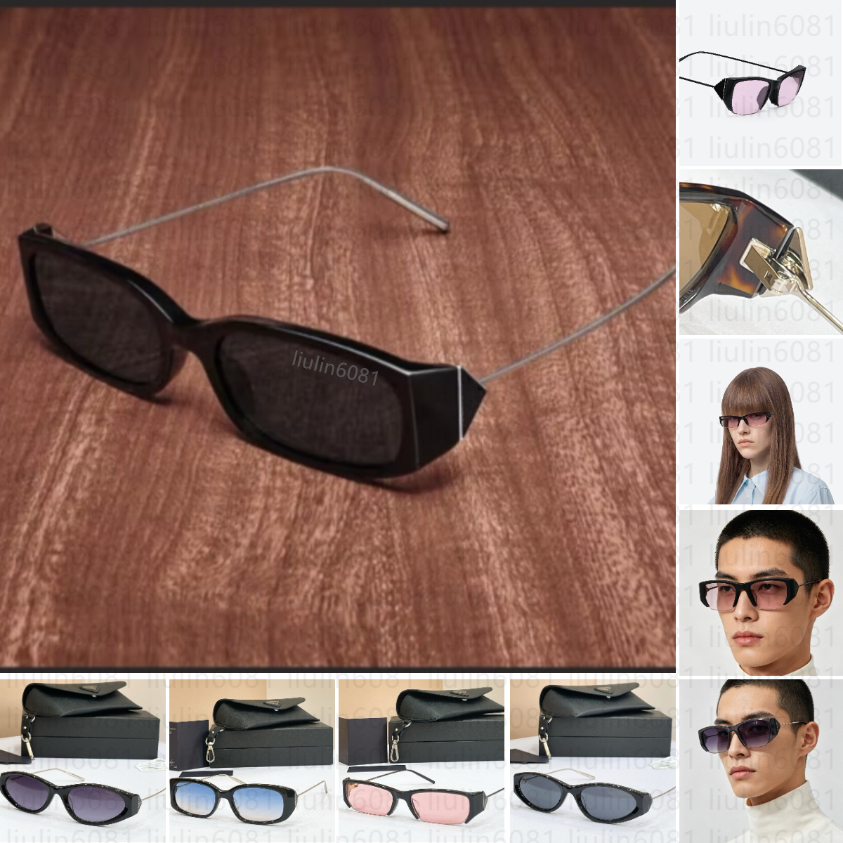 New model Black prrd rectangle sunglasses D25s D26s D65s P26 for women pr X Ge designer Sunglasses for small face shapes men's and women