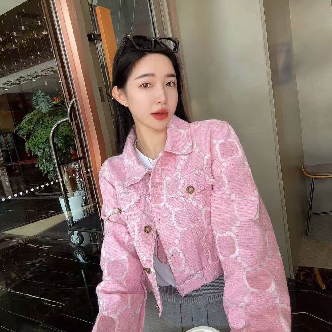 26SS Designer Autumn New Women's Jeans Jacket, High-Quality Letter Printed Women's Coat with Button Letter Decorations, Asian Sizes S-XL