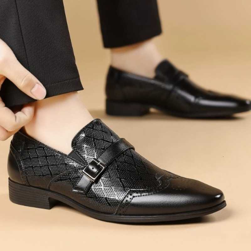 Shoes Mens Leather Business Casual Autumn New Embossed Craft Loafers Men High-Quality Mens Formal Leather Shoes Large size 38-48 H260915