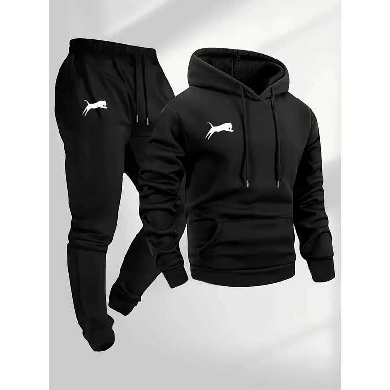 Hooded Selling Men's 2026 Hot Sweatshirt Pants Set Casual Tracksuit Streetwear Sportswear Fitness Jogger Outfit Two Piece Set D260915