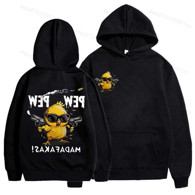 Cute Pew Men's Hoodies CHIck Funny Graphic Sweatshirts Tops Trendy Streetwear Male Oversized Hooded Hoodie Clothes D260915