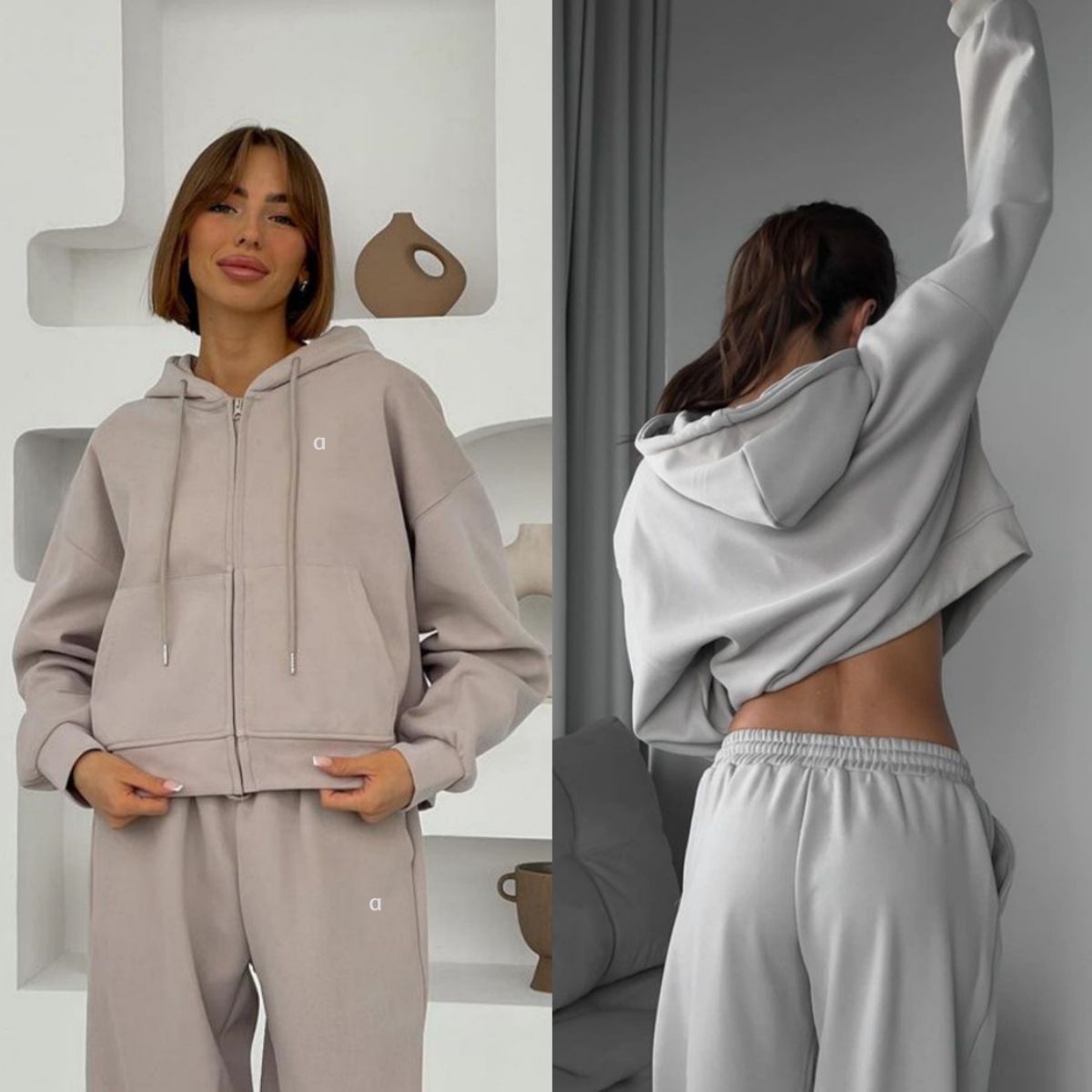 2911A 3D argent femmes fermeture éclair capuche Cardigan ensemble à lacets pantalon décontracté deux pièces tenue mode sweat à capuche pantalon a