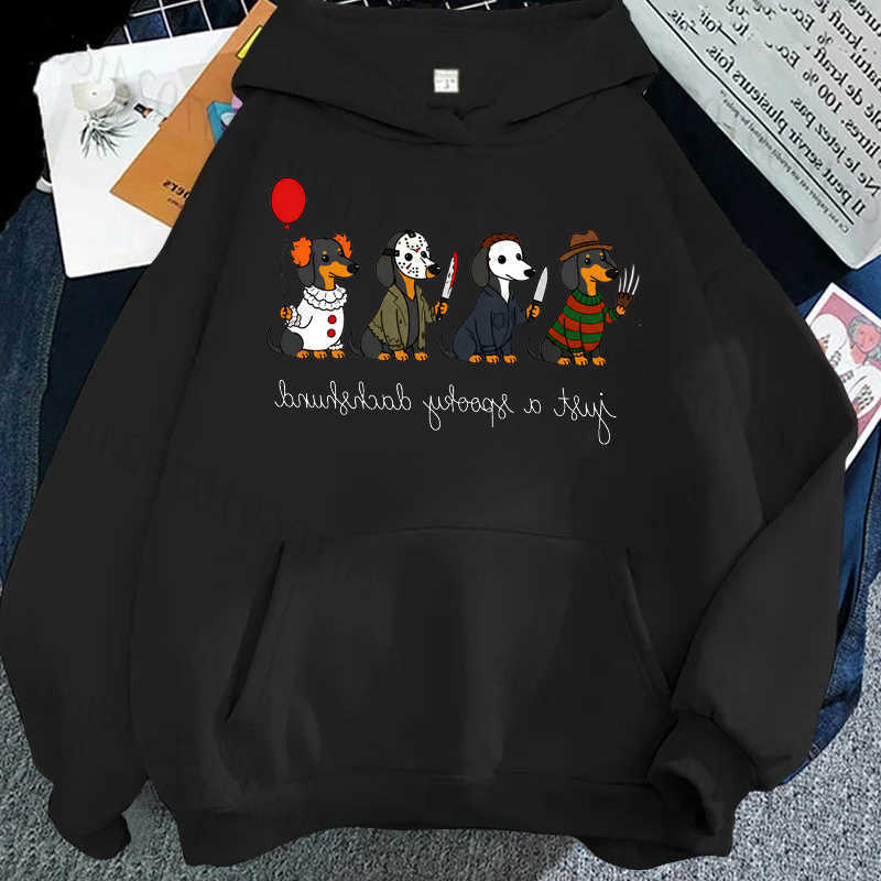 Men Dachshund Hoodie Halloween Graphic Clothing Ghost Pumpkin Witch Vampire Fashion Oversized Hip Hop Sweatshirt Hoodies D260915