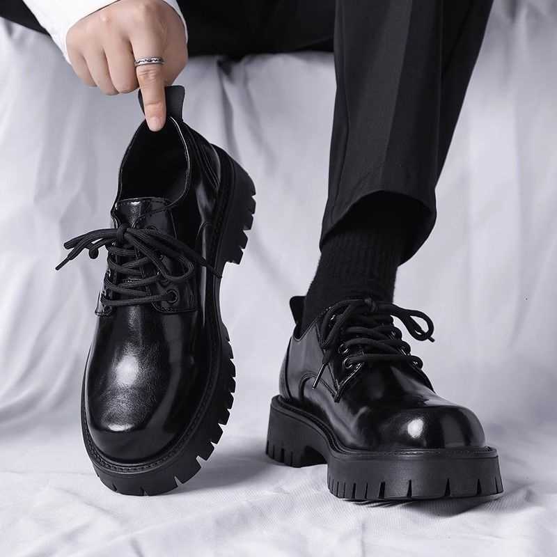 Shoes Men's Black Casual Leather Soft Bottom Business Heightening Wedding Groom Formal Shoes New Arrival Stylish Men's Footwear H260915