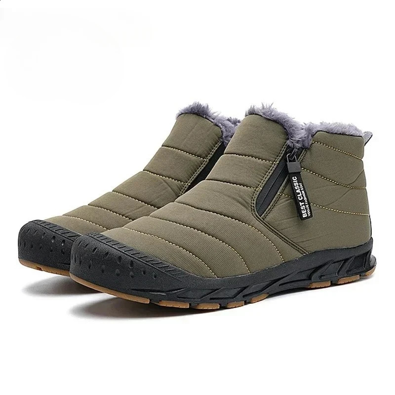 Men Snow Boots Warm Fur Winter Shoes Long Plush Ankle Unisex Outdoor Casual Sneakers Durable Nonslip Big Size 260908