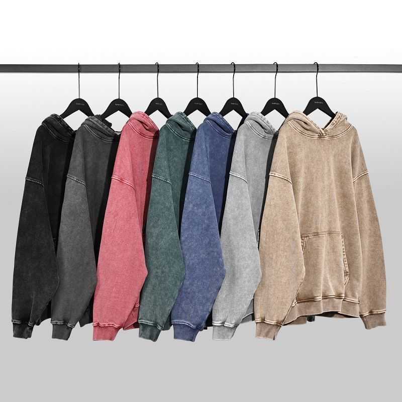 for American Sweatshirt Heavyweight Men and Women Spring and Autumn Washed Vintage Oversize Loose Large Size Hooded Jacket D260915