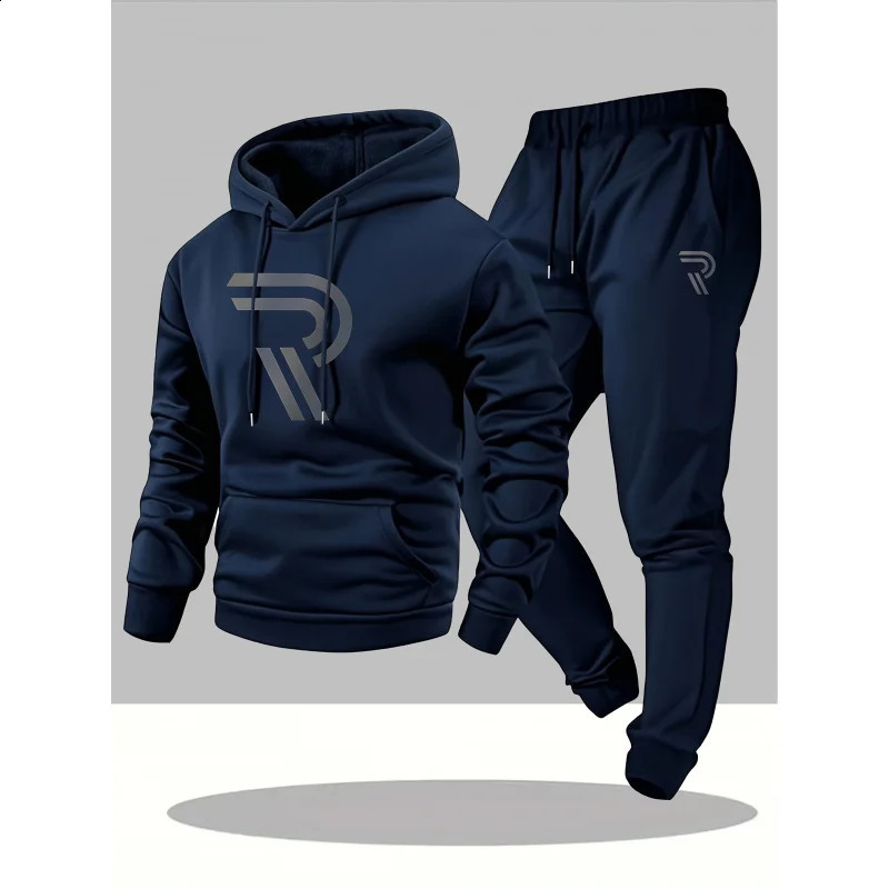MenS Casual Fashion Personalized Sports SuitIncludes A Hooded Sweatshirt And Matching Pants 260914
