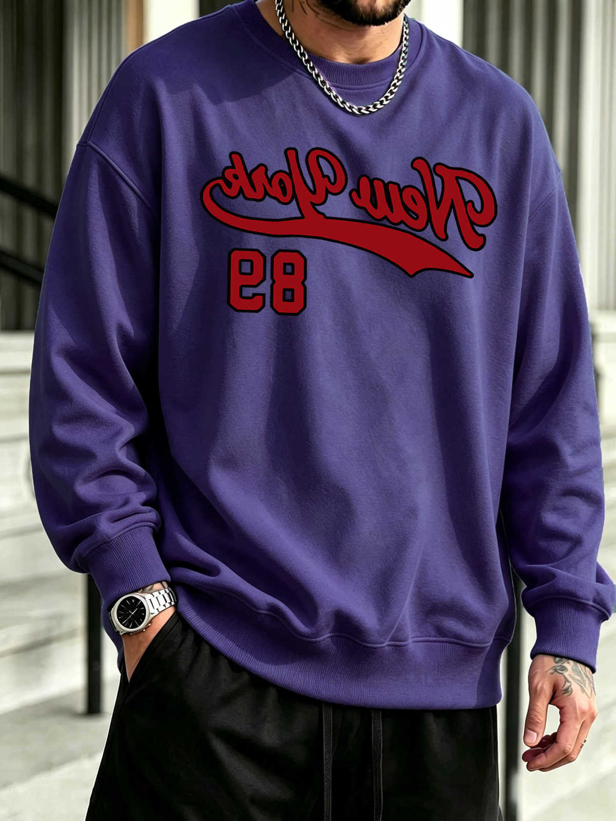 York Number 89 Printed New Street Spring AutumnMen Streetwear Jogging Hip Hop Tops Classic Sweatshirts Crewneck Clothes D260915
