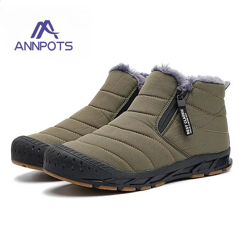 Men Snow Boots Long Plush Ankle Unisex Outdoor Casual Sneakers Big Size Warm Fur Winter Women Shoes Durable Nonslip 260908