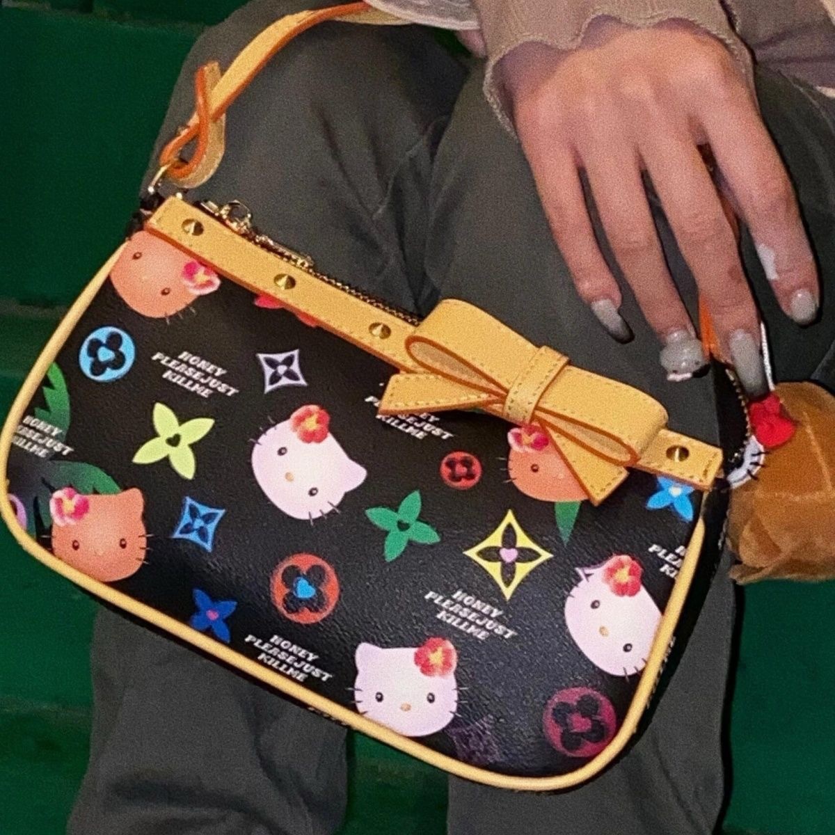 2024 Hello Kitty Mahjong Hobo Bag. Korean Style Chic Underarm Purse, Cute Niche Single Shoulder Crossbody Handbag