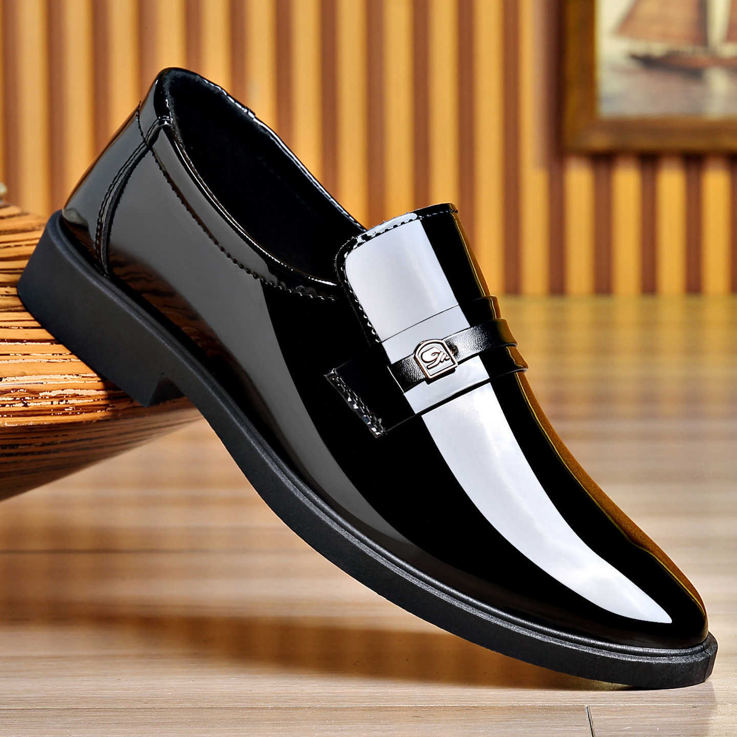 Shoes Men's Business Dress Leather Spring Autumn Outdoor Fashion Casual Footwear Comfortable Slip-On Work Shoes H260915
