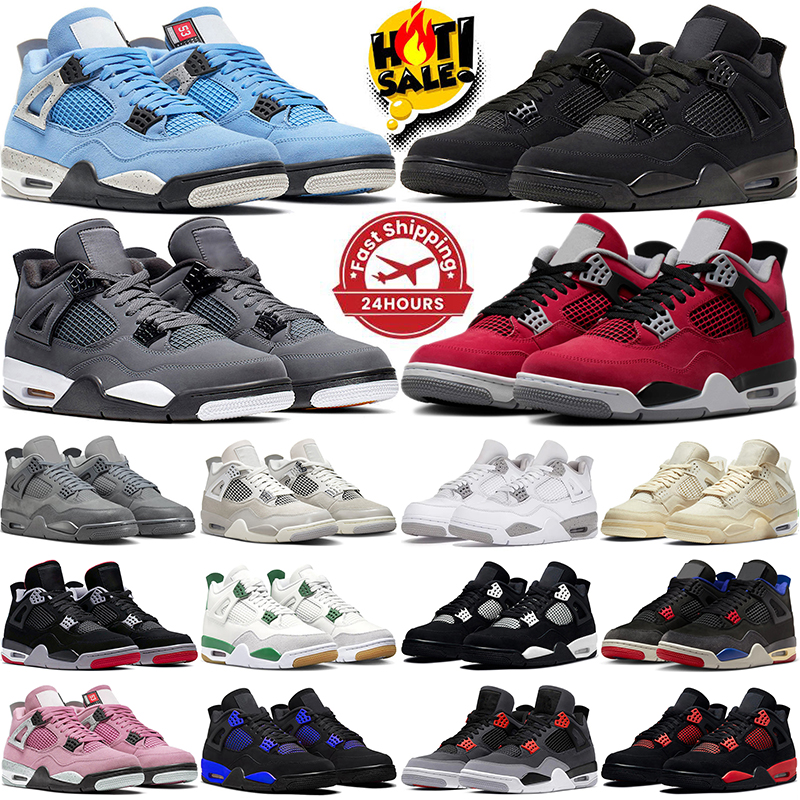 Free shipping 4 basketball shoes 4s jordan4mens designer sneakers for mens trainers Military Black Cat Fire Red Bred White Oreo Lightning womens out