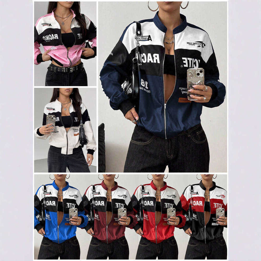 in-stock Hot-selling item-95063 European and foreign racing printed women's jacket versatile casual ladies coat S2609152P67