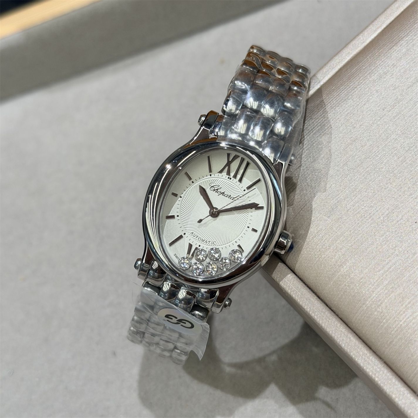Women CHOPARDity designer Quartz movement HAPPY SPORT Diamond encrusted Watch High Quality Automatic watches women's precious stone wristwatche