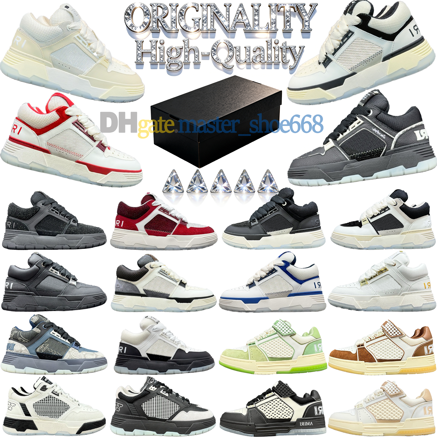 ma1 ma2 ma94 skyline sneakers 12A high quality ma low skel top sneakers designer shoe men women crystal leather mesh fabric 90s west coast style str