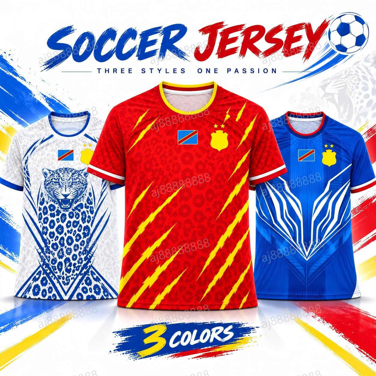 2026 Congo Coupe du monde de football maillots de football en gros hommes enfants femmes à manches courtes fan joueur version uniforme de sport l