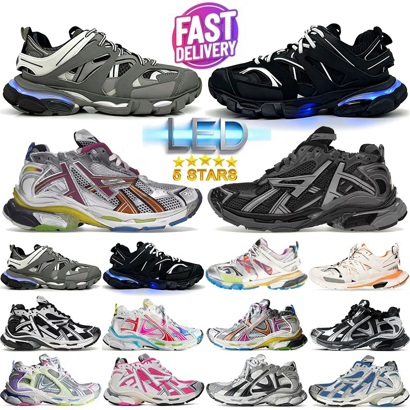 Top Designer Track Led Runners Tracks 3 3.0 Casual Shoes mens loafer womens Platform Sneakers Multicolor Luxury Paris Gomma Leather Trainer Extraord