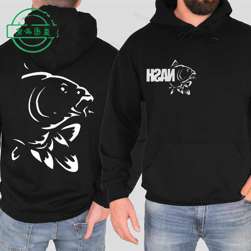 Fishinger Carp Fish Fisherman Funny Sportwear Hoodies Men Harajuku Fashion Sweatshirts Streetwear Black White Sweatshirts D260915