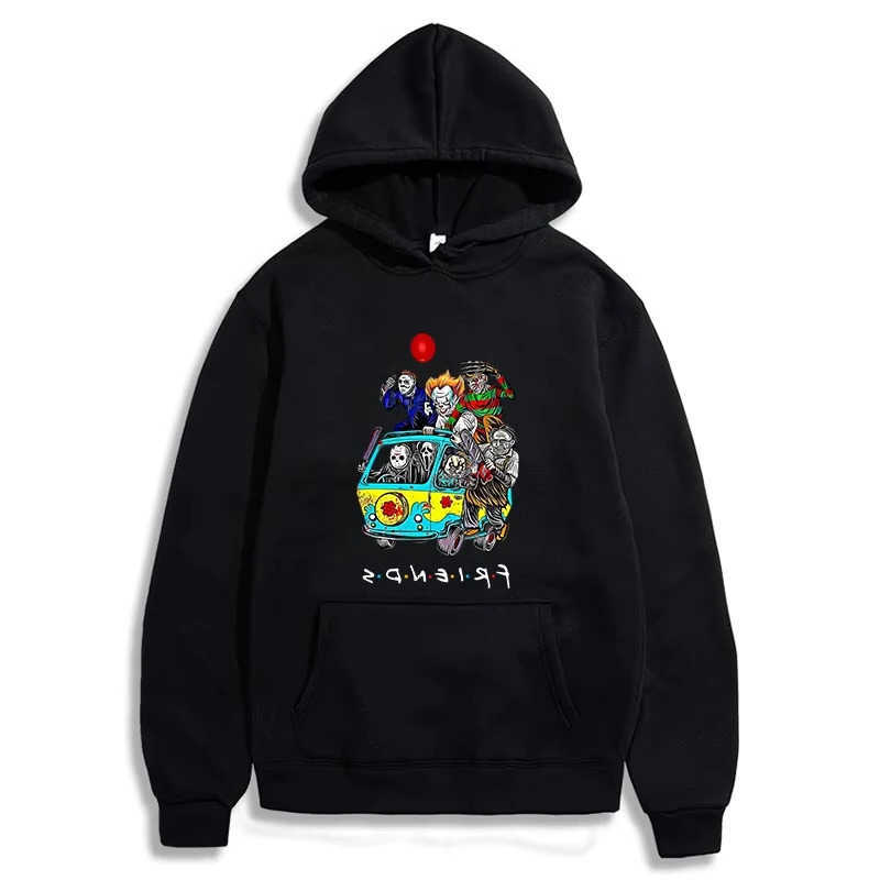 Printed Horror Movie 2025 Friends Hoodie Men's Fashion Trend Long sleeved Pullover Women's Harajuku Casual Street Sportswear D260915