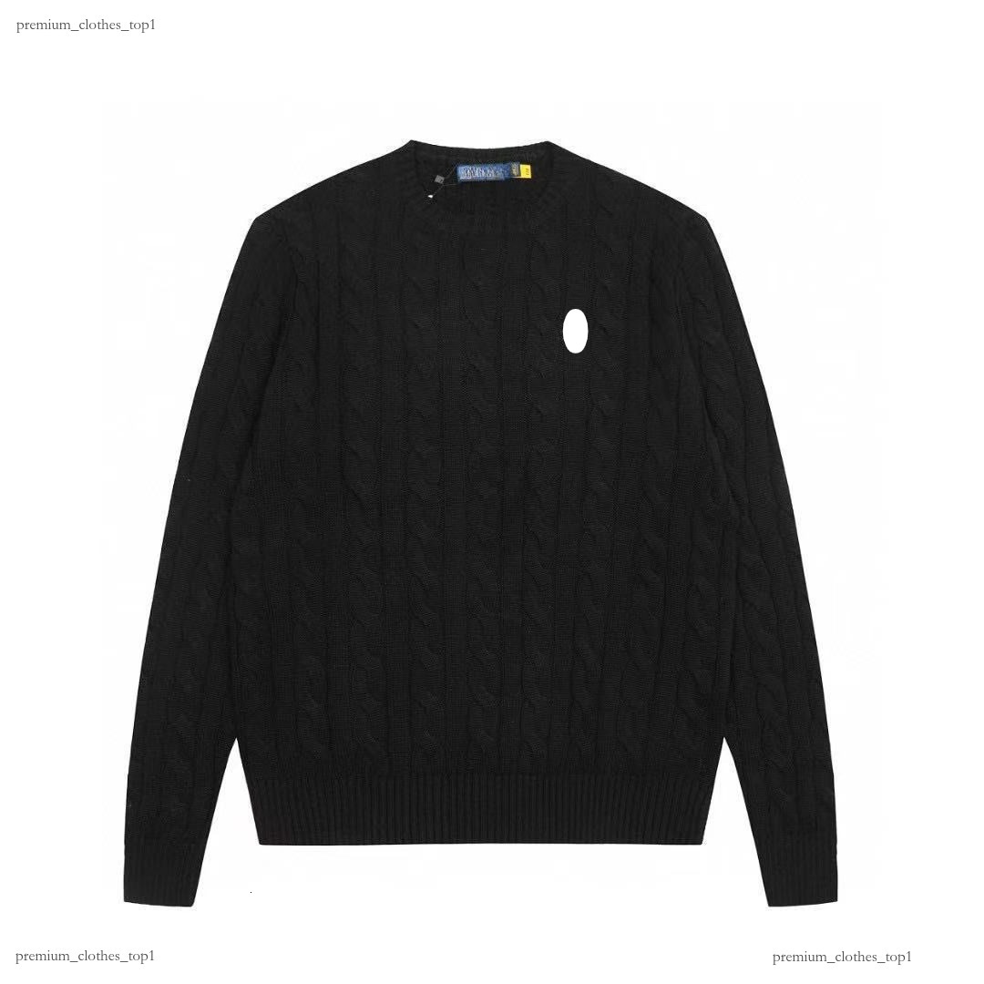 Ralf Polo Sweater American Ivy Preppy Cable Half Zip Pony Badge Business Casual Versatile Autumn Winter Mens Womens Cotton Soft Warm New Knitwear F1