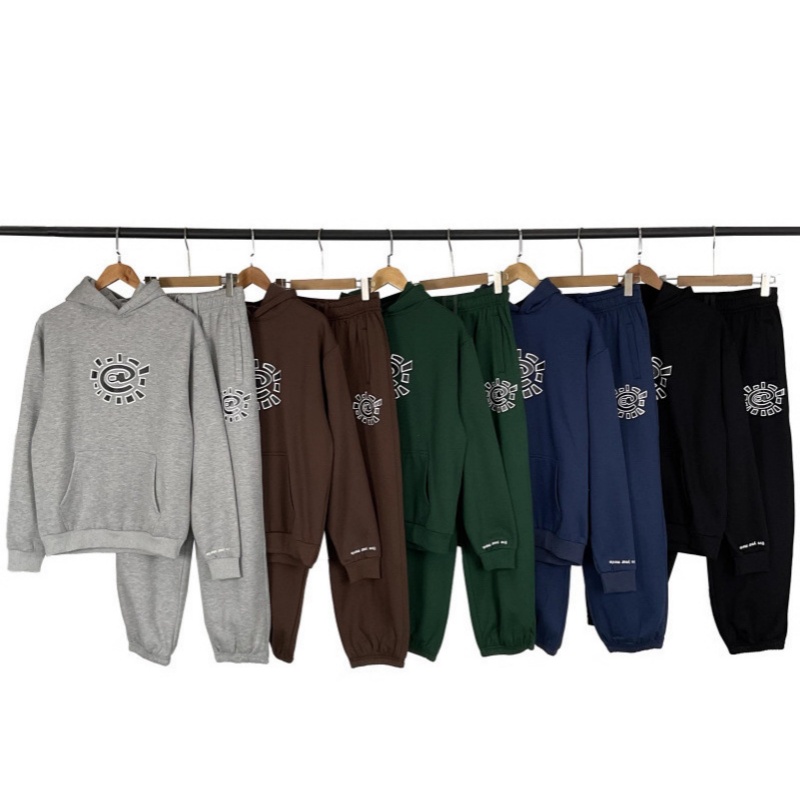 Hommes Streetwear Deux Pièces Tenue Sweat À Capuche Et Pantalon De Jogging À Manchette Élastique Automne Coupe Décontractée À Manches Longues À C