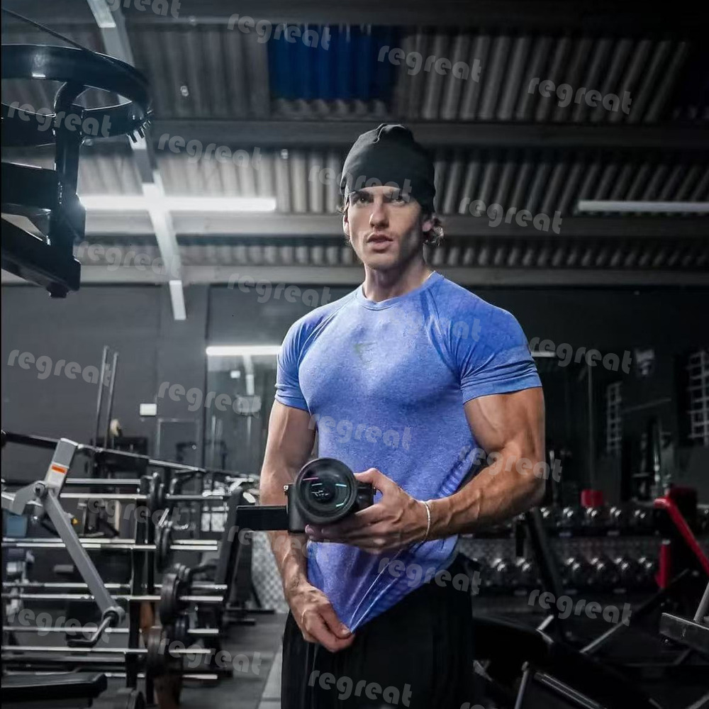 GYM set men devant shirt sharkes mens T-Shirts Gym Clothing Men Round Neck GYM sharkes set men pants Sports Long-Sleeved Run Fitness Vest Casual T s