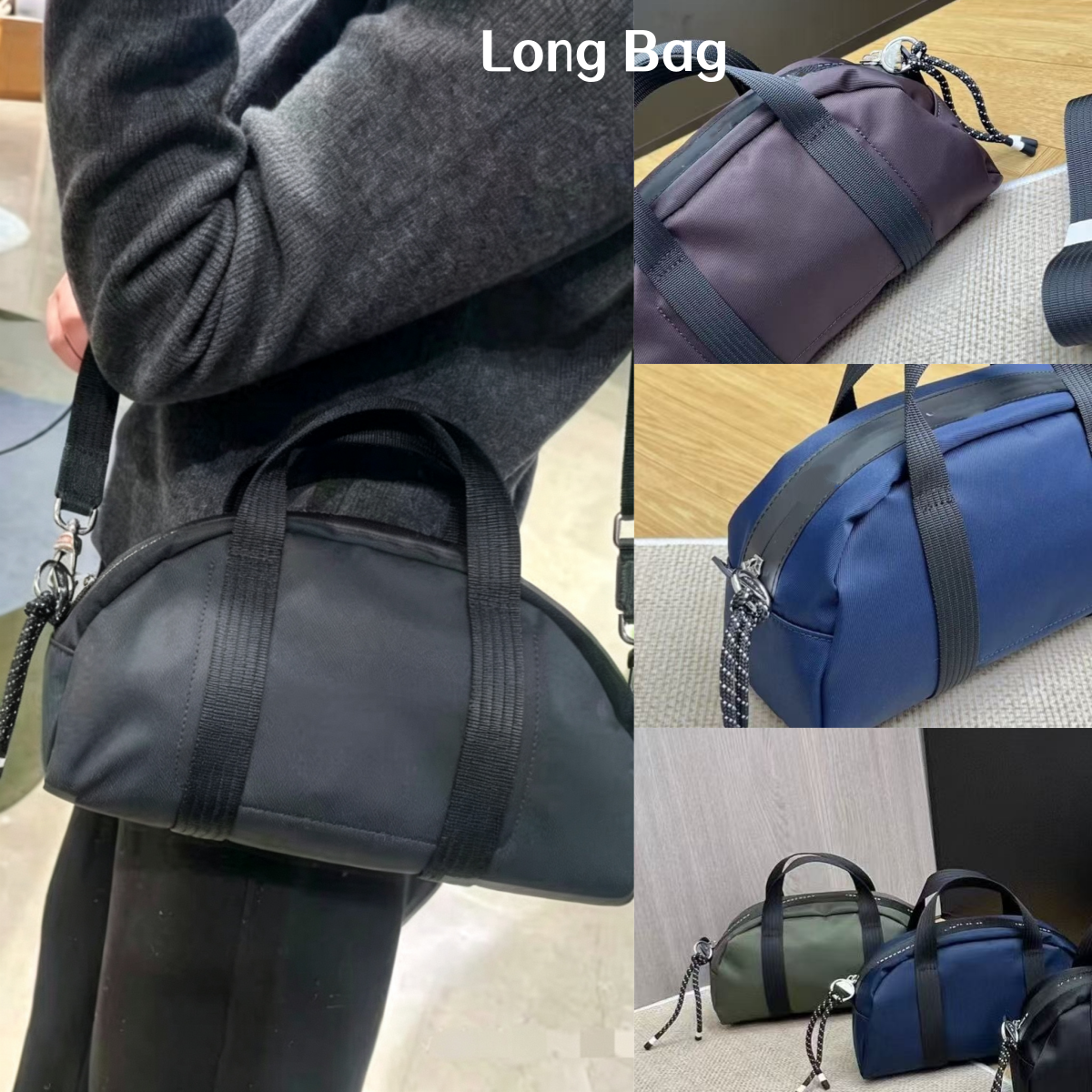 E7377 Sac de bowling étanche de grande capacité Sac à main à bandoulière unisexe avec bandoulière Sac à bandoulière en nylon imperméable épaissi