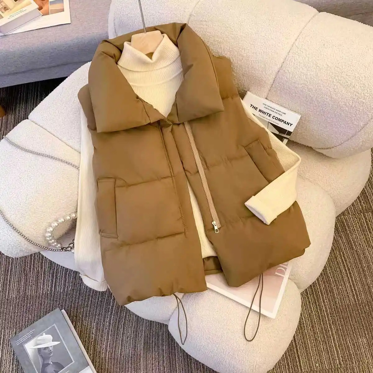 Winter Warm Padded Vest Womens Sleeveless Jacket Casual Elegant Tank Top In Coats Jackets Matching Chic Outerwears 260914