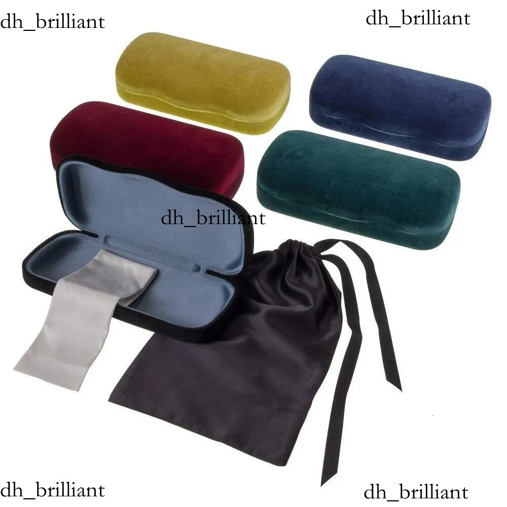 Nouvelles lunettes noir vert rouge bleu violet à clapet petit étui en velours lunettes de soleil étui rigide pochette chiffon de nettoyage cadre